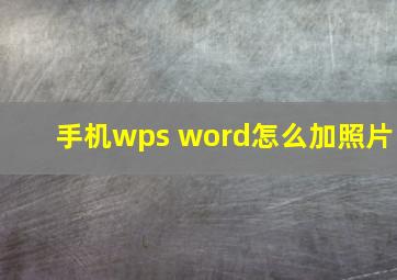 手机wps word怎么加照片